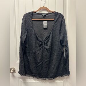 Torrid Black Ruched Blouse